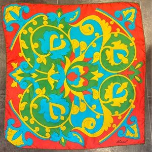 Burmel Vintage Hand Rolled Silk Scarf Made in Italy Colorful Bright accessory